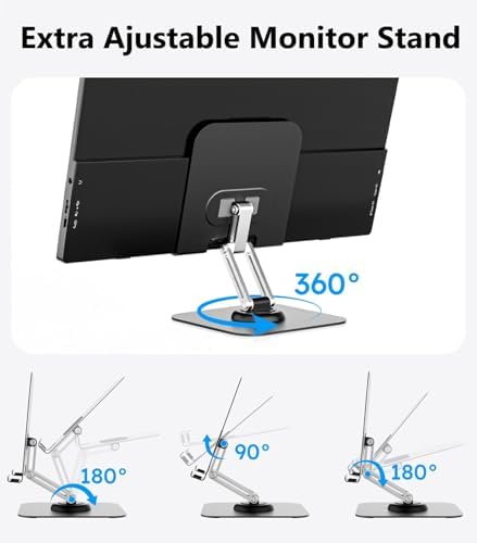 Dopesplay 15.6" FHD 1080P Portable Monitor with Adjustable Stand, Black