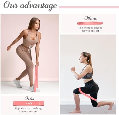 VEICK 5-Level Resistance Loop Bands Set for Strength Training & Pilates