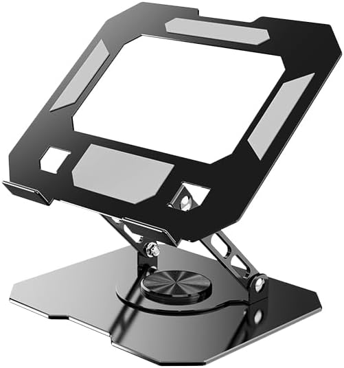 360° Rotating Laptop Stand for Desk, Heavy Duty Solid Steel Ergonomic Laptop Riser, Foldable Portable Computer Holder, Stable Adjustable Stand Compatible with MacBook Air/Pro 10-16 Inch Laptops