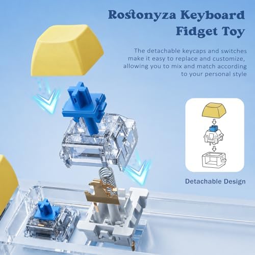 Keyboard Fidget Toy, Creamy Fidget Clicker Keyboard Fidget Keychain, Button Fidget Gifts for Adults, Boost Focus & Ease Anxiety Anywhere — Perfect Stress-Relief Gift (3×3 Grid Layout K)