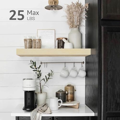 QEEIG Bathroom Floating Shelves for Wall (Natural, Set of 2, 15.7")