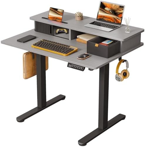 JOY worker 35" Electric Standing Desk Height Adjustable with Storage Shelf