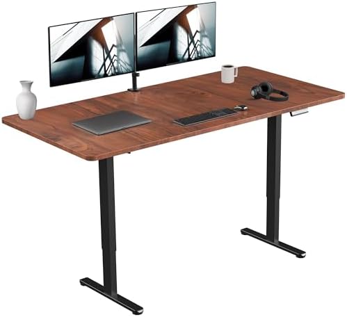 VIVO Dark Walnut 71 x 36 in Standing Desk, DESK-KIT-E2B7D-36