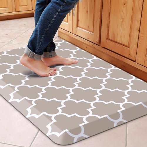 WISELIFE Anti Fatigue Mats for Kitchen Floor, 20" x 32", 4/5 Inch, Khaki