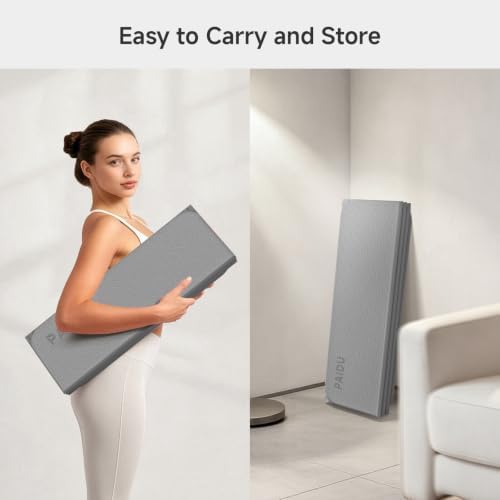 PAIDU Foldable Yoga Mat 10mm Thick, 75"x26" Non-Slip Fitness Exercise Mat
