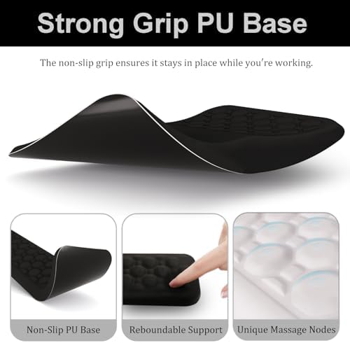 Ospelelf Keyboard Wrist Rest Ergonomic Mouse Pad with Wrist Rest, Arm Wrist Rest for Computer, Office and Gaming,Black
