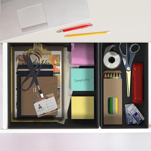 Simple Houseware Underwear Drawer Organizer, Set of 6, Black