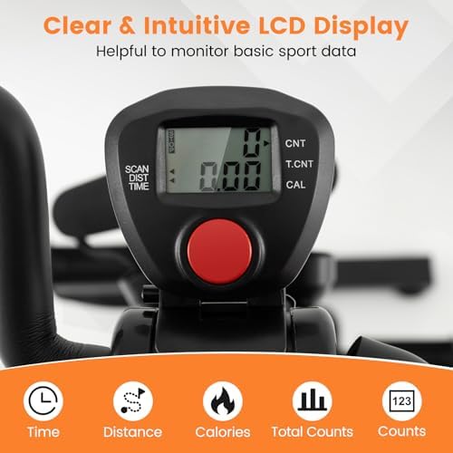 GYMAX Pedal Exercise Bike for Seniors, Hand Arm Leg and Knee Fitness Machine with Massage, LCD Monitor, Adjustable Height and Length for Total Body, Home Exercise Equipment for Elderly