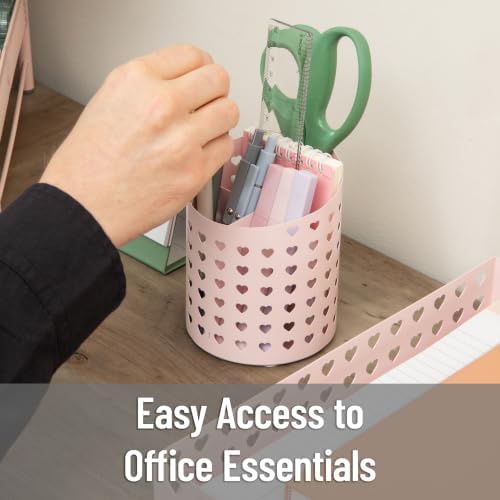 Mind Reader Metal Pen Cup Organizer, Pink