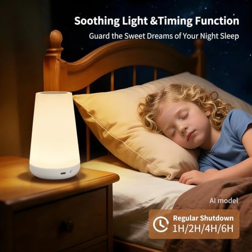 Rechargeable LED Table Lamp, Touch Bedside Night Light