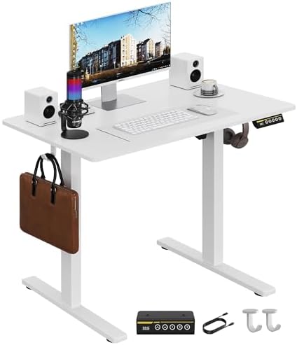 35 x 24 Inch Height Adjustable Standing Desk, 3 Presets, White