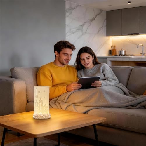 Touch Control Table Lamp for Bedroom, Portable LED Cordless Lamp, 1500mAh Rechargeable Battery Operated, 3 Color Temperatures Rotating Bedside Lamp for Living Room, Nightstand
