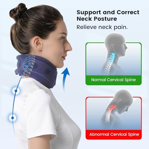Velpeau Enhanced Neck Brace for Neck Pain and Support, Sleep Apnea, Blue XL