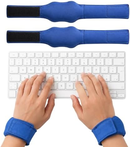 2 Pack Adjustable Wearable Mouse Wrist Rest with Soft Beads,Wrist Pad for Keyboard,Carpal Tunnel Pain Relief,Computer Gaming Office Typing,Computer Accessories for Desk