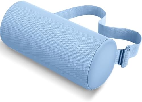 CushZone Memory Foam Lumbar Roll Support Pillow, Light Blue