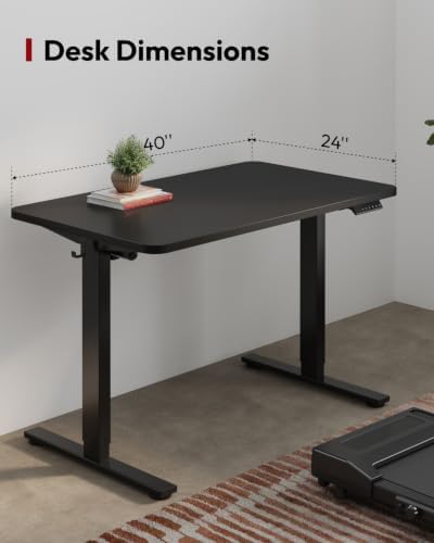 SANODESK 40''x24'' One-Piece Height Adjustable Electric Standing Desk