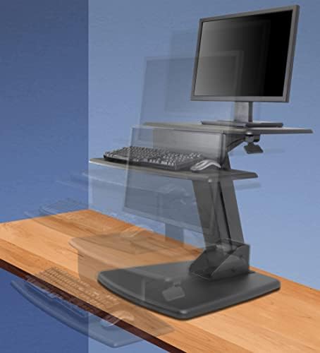 Kantek Desktop Sit to Stand Workstation, Black (STS810)