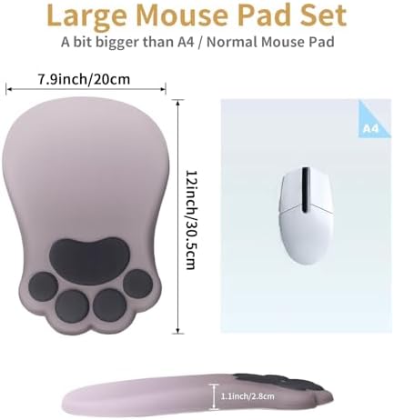 L-SPOUTTO Ergonomic Mouse Pad with Wrist Rest,Cute Mouse Pad Wrist Support