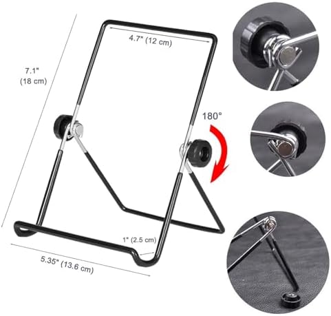 VOVIGGOL Adjustable Tablet Stand Holder, Non-Slip Foldable Holder Cradle Fit for 9-12.9" Tablets, iPad, Samsung and Kindle Fire, Display Stands Picture Frame Stand for Photos (Large Black)