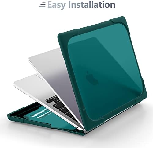 Batianda Foldable Stand Heavy Duty Case for MacBook Air 13.6 inch, Teal