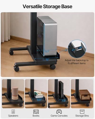 HUANUO 28" Mobile Standing Desk with Drawer and Charging Station