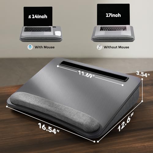 HUANUO Laptop Lap Desk with Cushion, Fit up to 15.6" Laptop, Gray