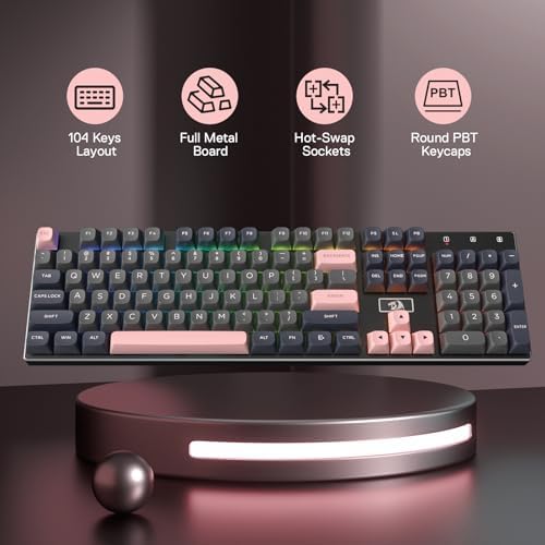 Redragon K556 Wired RGB Mechanical Gaming Keyboard, 104-Key Aluminum Board