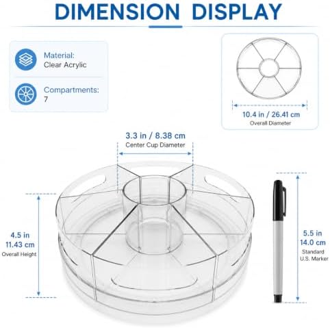 CraftGenes Clear Rotating Organizer, Acrylic Pen Holder, Marker Organizer
