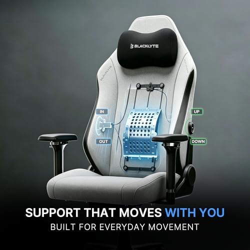 Blacklyte Athena Pro Gaming Chair, Gray, Fabric