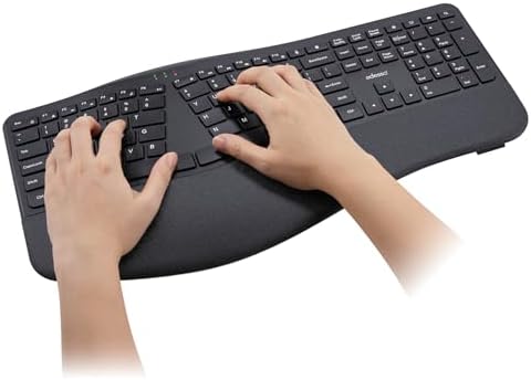 Adesso WKB-7500CB Wireless Ergonomic Keyboard and Mouse Combo, Black