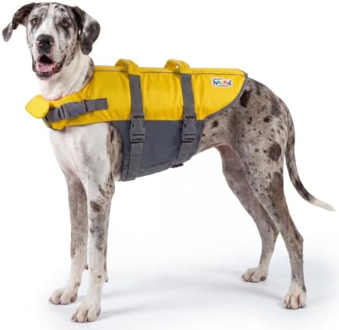 Outward Hound Granby Splash Dog Life Jacket, Life Vest, Yellow, XL