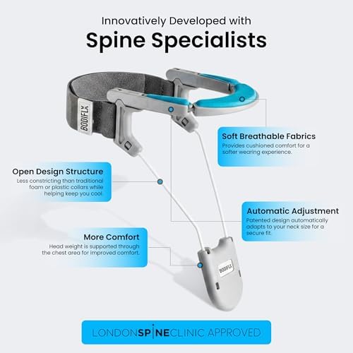 Neck Helper, New Generation Auto Size Adjustment, Revolutionary Cervical Support Brace for Cervical Pain, Discreet & Lightweight Cervical Collar (Blue Univeral Size)