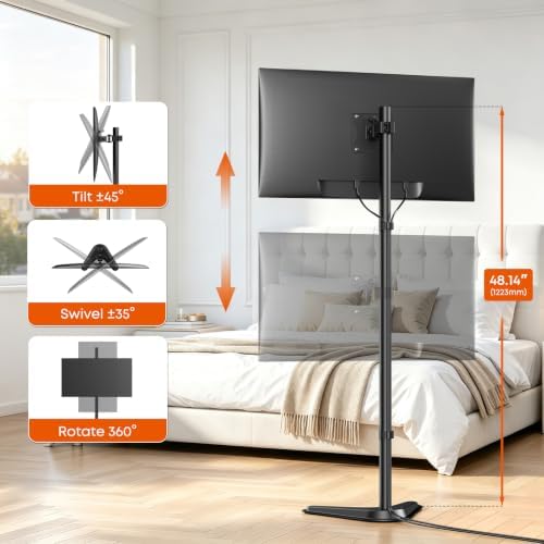 PUTORSEN Single Tall Monitor Stand with 48 inch Pole