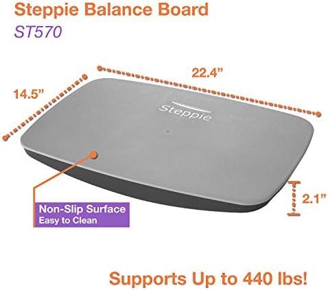 Victor Steppie Balance Board, 22-1/2" by 14-1/2" by 2-1/8", 2 Tone Gray