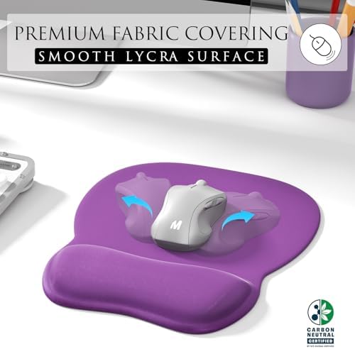 MROCO Ergonomic Mouse Pad with Gel Wrist Rest, 9.4 x 8.1 in, Violet Purple