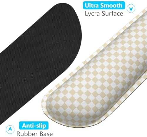 Dapesuom Enlarge Keyboard Wrist Rest, Memory Foam Wrist Cushion for Support, Cute Typing Pain Relief Keyboard Mouse Pad Rests Set with Non-Slip Base for Gaming Laptop Office Computer, Sand