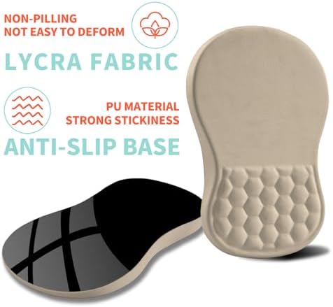 Ergonomic Mouse Pad Wrist Support with Memory Foam Massage Bulge, Carpal Tunnel Pain Relief Mousepad Wrist Rest for Mouse(12x8 inch, Apricot)