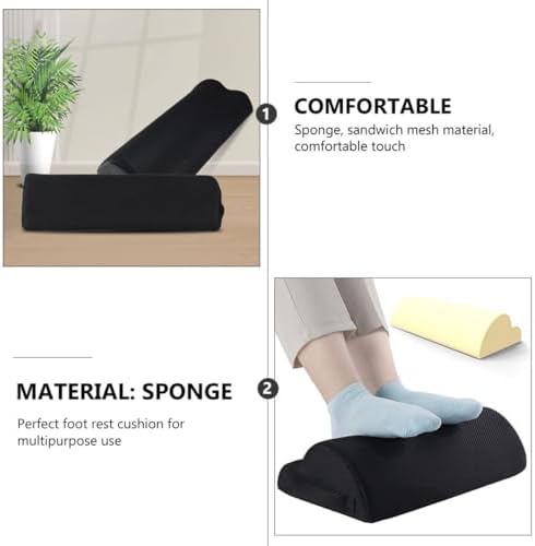 Veemoon Desk Sponge Foot Rest Pad Semi-Cylindrical Cushion for Office Use Foot Relaxation and Massage for Work Desk
