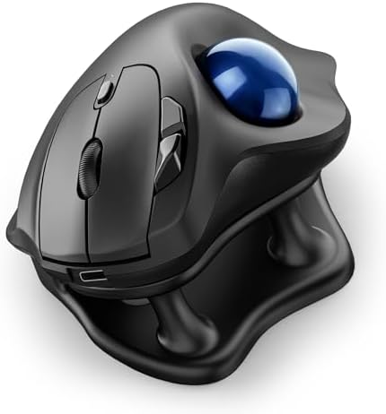 Nulea Wireless Trackball Mouse Ergonomic 21.7 Tilt Stand Thumb Control