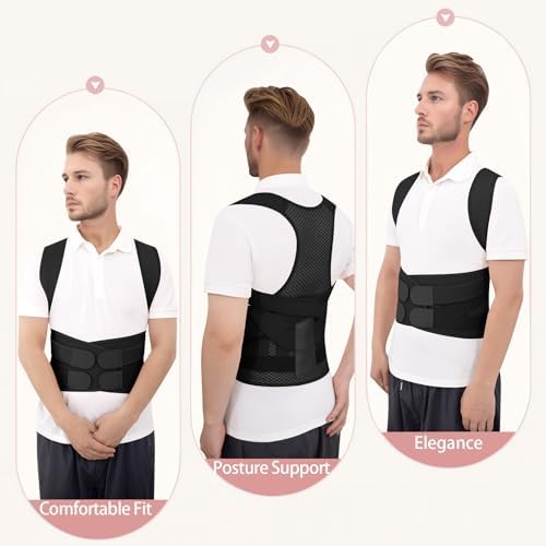 Back Brace Posture Corrector for Women and Men Adjustable Shoulder Straightener Helps Reduce Upper Lower Back Pain Relief Support Hump Scoliosis Hunchback Slouching Kyphosis Traction Correction Syste Black Small