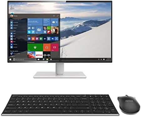 Arteck 2.4G Wireless Keyboard and Mouse Combo HW193MW162 Stainless Ultra Slim Full Size Keyboard and Ergonomic Mouse for Computer Desktop PC Laptop and Windows 11/10/8/7 Build in Rechargeable Battery
