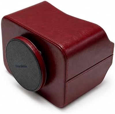 UnionBasic Rotating Desk Organizer, 360 Desk Spinning Caddy, Desktop TV Guide/Mail/Media/Remote Controller Holder Organizer, Burgundy - Printed Oil Leather