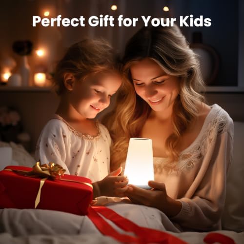THAUSDAS Telecontrol Night Light Touch Lamp: 13 Colors, 5 Brightness, White