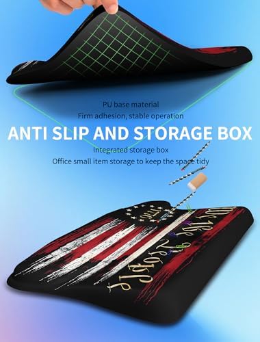 Ergonomic Wave Wrist Rest with Keyboard Stand, Cushioned Palm Rest, Comfortable Integrated Memory Foam for Natural Typing and Relieve Wrist Pain, US Flag