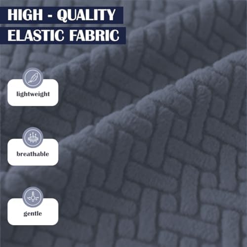 Stretch Office Chair Headrest Cover Jacquard Headrest Slipcover for Office Chairs Non Slip Head Rest Chair Furniture Protector for High Back Computer Chairs Set of 2 Dark Gray