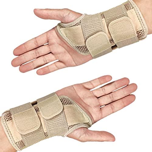 NuCamper Wrist Brace for Carpal Tunnel Night Wrist Support Left Hand Beige