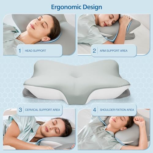 Krightlink Ergonomic Memory Foam Cervical Pillow Contour Design