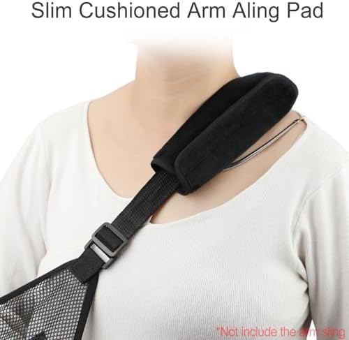 Cushioned Arm Sling Padding for Neck Slim Sling Pad Neck Strap Cushion Comfort Shoulder Support Rotator Cuff Surgery Arm Immobilizer Brace Carry Padded Cover Pillow Wrist Hand Injury, 1Pc Velvet Black