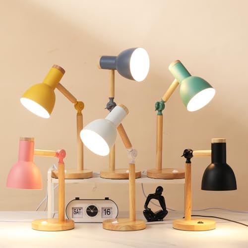 Adjustable Wooden Arm Desk Lamp, Table Lamp for Reading office Bedroom