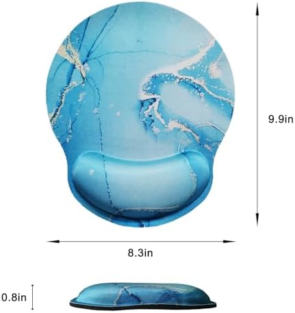 Mouse Pad with Wrist Support, Ergonomic Mouse Pad with Memory Foam Wrist Rest Cushion, Non-Slip Rubber Base Gaming Mice Pad for Home Office Computer Laptop, Green Marble